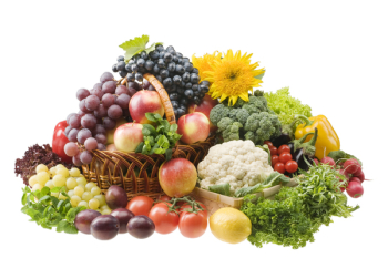 Big group of vegetable and fruit food objects over white background