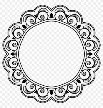 Big Image - Circular Border Black And White Clipart