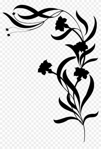 Big Image - Floral Border Silhouette Png