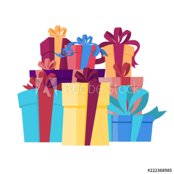 Big pile of gift boxes with ribbon Big pile of gift boxes with ribbon