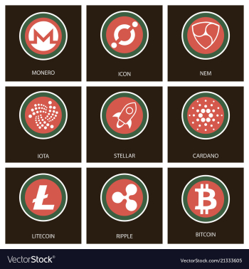 Big set of crypto currency logo coins lumens vector image