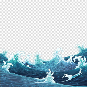 Big wave illustration, Illustration, waves are raging transparent background PNG clipart