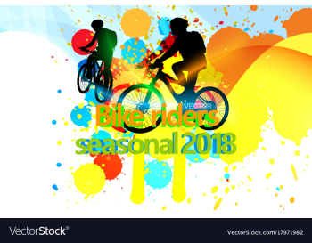 Bike riders seasonal2018 vector image Bike riders seasonal2018 vector image
