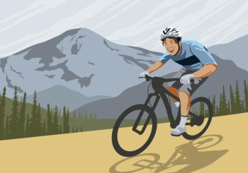 Bike Trail on a Mountain Vector Bike Trail on a Mountain Vector