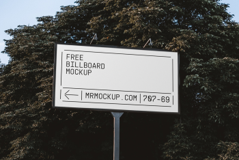 Billboard in Park Mockup Billboard in Park Mockup