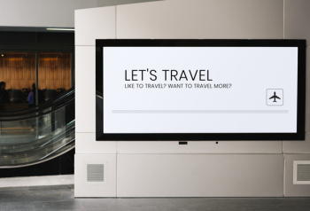 Billboard mockup near an escalator at a train station Free Psd Billboard mockup near an escalator at a train station Free Psd