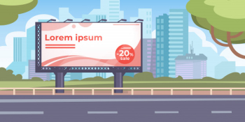Billboard on street illustration Free Vector Billboard on street illustration Free Vector