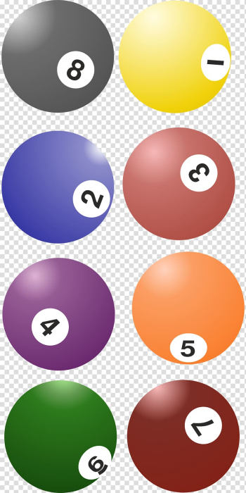 Billiard ball Billiards Eight-ball, Four-color billiard transparent background PNG clipart