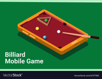 Billiard mobile smartphone game isometric vector image Billiard mobile smartphone game isometric vector image