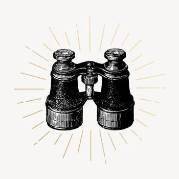 Binoculars clipart, vintage travel object | Free Vector Illustration - rawpixel