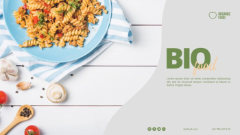 Bio food banner template with photo Free Psd Bio food banner template with photo Free Psd