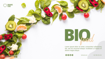 Bio food banner template with photo Free Psd Bio food banner template with photo Free Psd