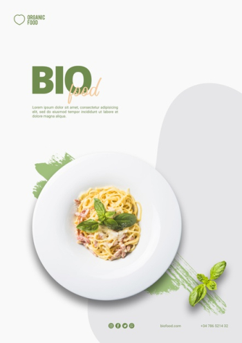 Bio food flyer template with photo Free Psd Bio food flyer template with photo Free Psd
