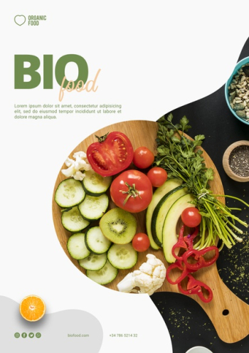 Bio food flyer template with photo Free Psd Bio food flyer template with photo Free Psd