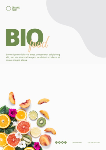 Bio food flyer template with photo Free Psd Bio food flyer template with photo Free Psd
