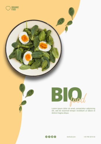 Bio food flyer template with photo Free Psd Bio food flyer template with photo Free Psd