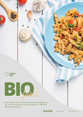 Bio food flyer template with photo Free Psd Bio food flyer template with photo Free Psd