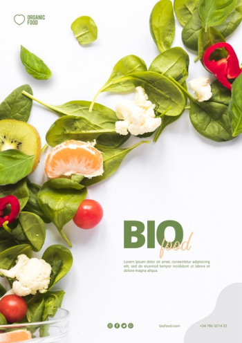 Bio food flyer template with photo Free Psd Bio food flyer template with photo Free Psd