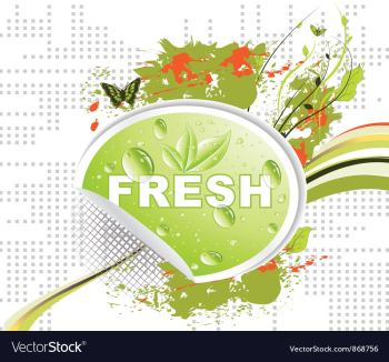 Bio sticker with floral vector image Bio sticker with floral vector image