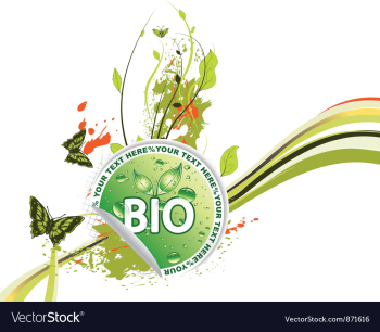 Bio sticker with floral vector image Bio sticker with floral vector image