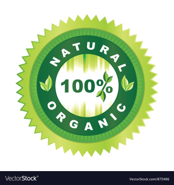 Bio sticker with leaves vector image Bio sticker with leaves vector image