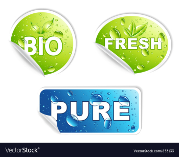 Bio stickers set vector image Bio stickers set vector image