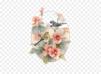 Bird Drawing Art Illustration - Birds flowers Bird Drawing Art Illustration - Birds flowers