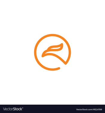 bird falcon and circle frame logo design bird falcon and circle frame logo design