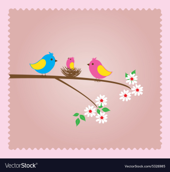 Bird family vector image Bird family vector image