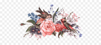 Bird Flower Stock illustration Illustration - Continental retro flowers and birds 