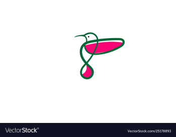 Bird logo icon template download monoline color vector image Bird logo icon template download monoline color vector image