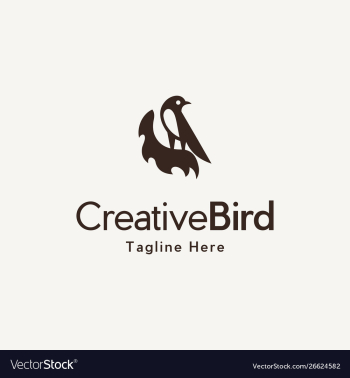 Bird nature logo design vector image Bird nature logo design vector image