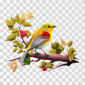 Bird on tree PNG transparent