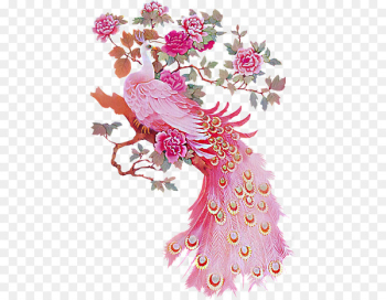 Bird Peafowl Feather Pink Paper - Peacock Peony Bird Peafowl Feather Pink Paper - Peacock Peony