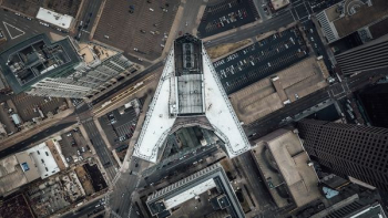 bird's-eye view photograph of Flatiron building bird's-eye view photograph of Flatiron building