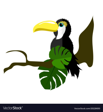 Bird toucan made of paper vector image Bird toucan made of paper vector image