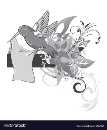 Bird with abstract floral vector image Bird with abstract floral vector image