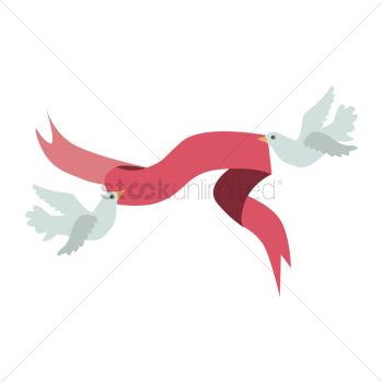 Birds with ribbon Birds with ribbon