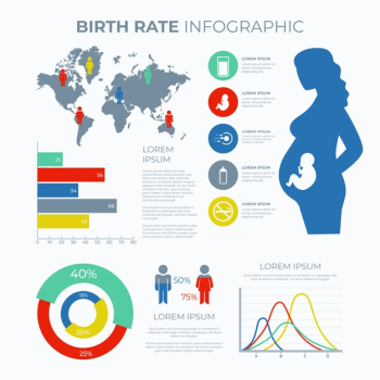 Birth rate infographic Free Vector