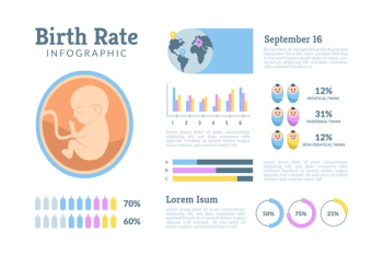 Birth rate infographic Free Vector