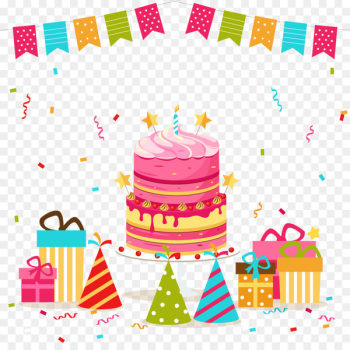 Birthday cake Clip art - Vector hand painted birthday celebration 
