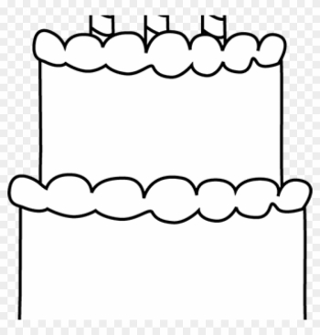 Birthday Cake Clipart Black And White Black And White - Black And White Birthday Cake Clip Art