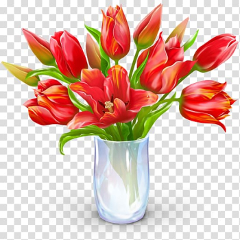 Birthday cake Gift Party Valentines Day, Painting tulips transparent background PNG clipart