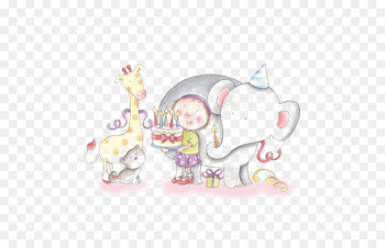 Birthday cake Happy Birthday to You Illustration - The animals birthday 