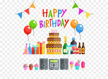 Birthday cake Party Euclidean vector - Birthday Party vector illustration material 