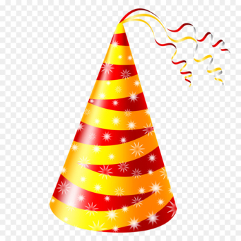 Birthday cake Party hat Clip art - Red and yellow birthday hat 