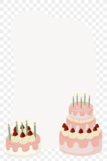 Birthday cake png frame, cute | Free PNG - rawpixel