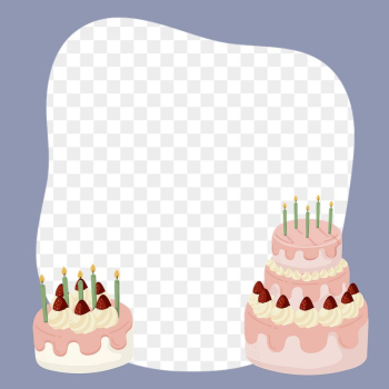 Birthday cake png frame, cute | Free PNG - rawpixel