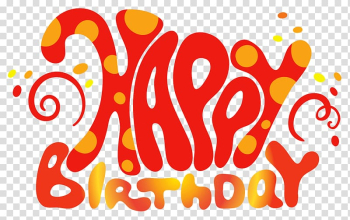 Birthday cake , Red Cute Happy Birthday Text , happy birthday text illustration transparent background PNG clipart