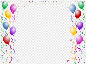 Birthday cake Wish Happy Birthday to You Party, Colorful balloons border celebrate, multicolored balloons border frame, border, frame, color Splash png